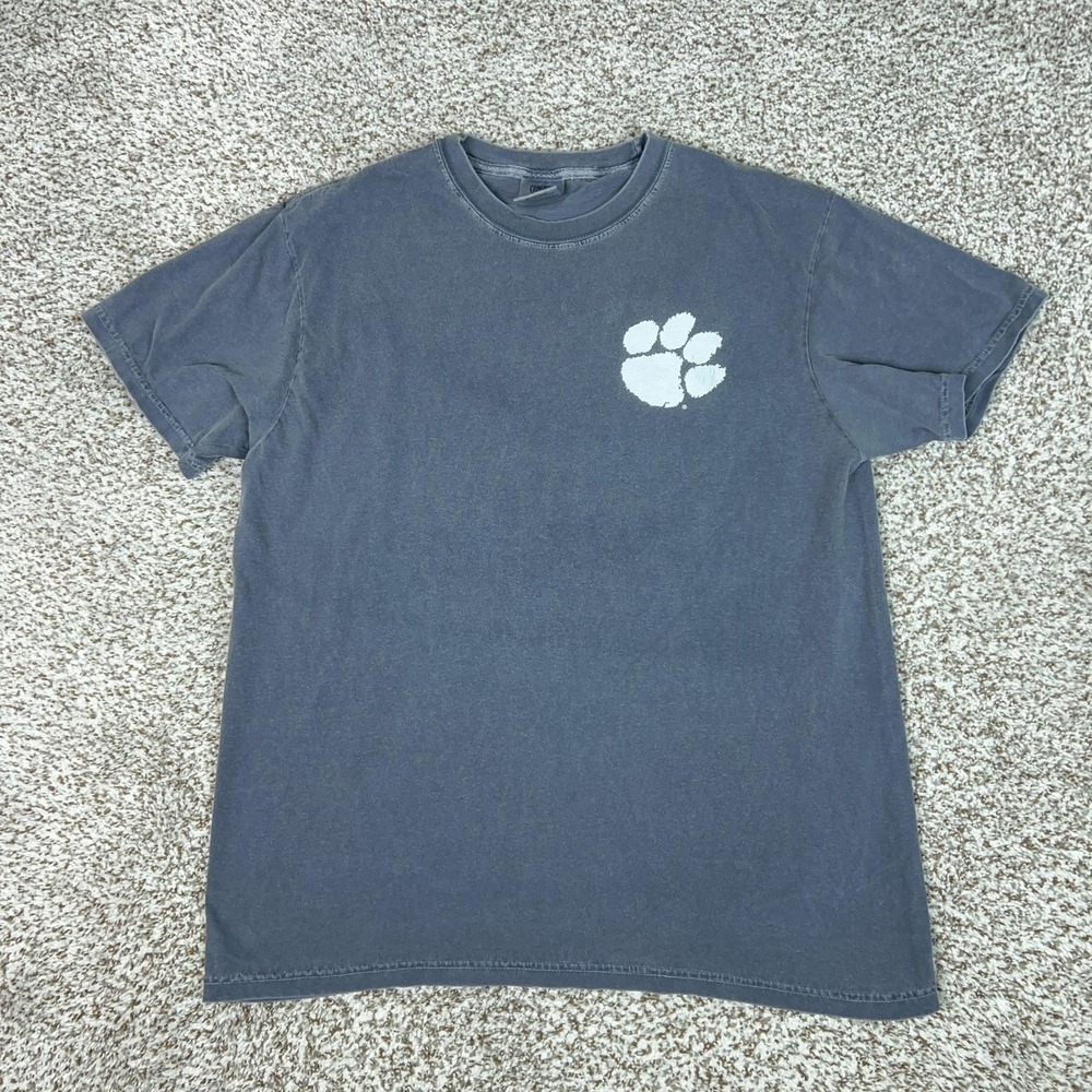 Clemson Tigers Shirt Mens Large Gray NCAA Football College Comfort Colors Tee T